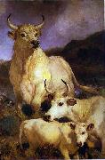 Sir edwin henry landseer,R.A. The wild cattle of Chillingham, 1867 oil on canvas